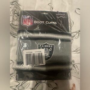 NFL Raiders Boot Cuffs in Black and Gray
